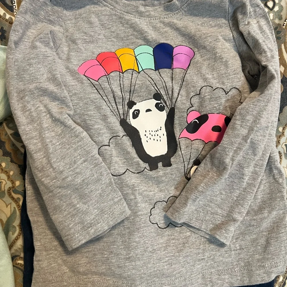 Jeans cat & Jack ,Carter's Long Sleeve Panda Tees , unicorn tee- 18 months